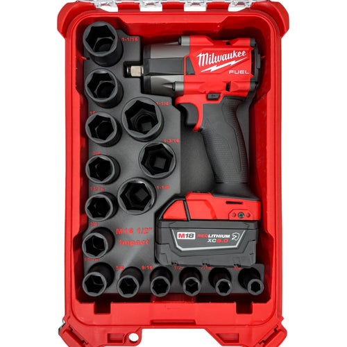 1/2in Mid Torque Impact + 19pc SAE Socket Insert SUMMIT