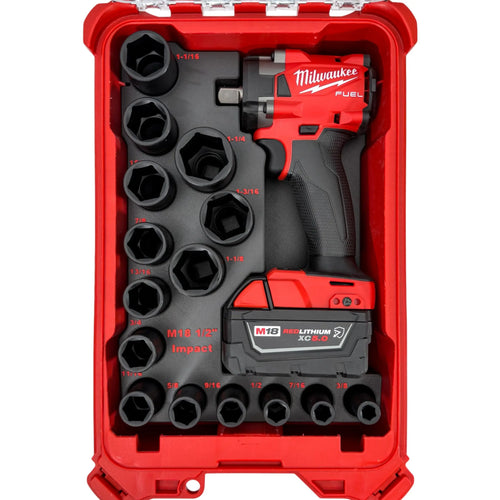 1/2in Compact Impact + 19pc SAE Socket Insert SUMMIT